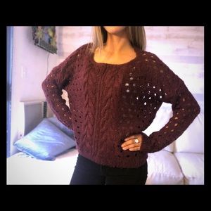 Vintage RD Style Burgundy Crotchet Sweater 🖤